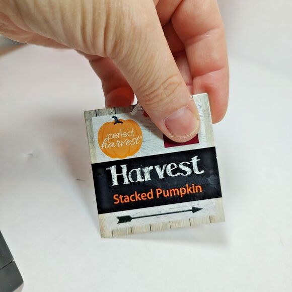 Perfect Harvest Stacked Pumpkins Thanksgiving Halloween Fall Autumn Multicolor - Picture 13 of 15